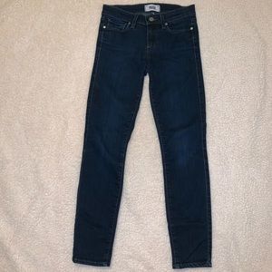 Paige Ankle Jeans, Dark Wash, Size 25